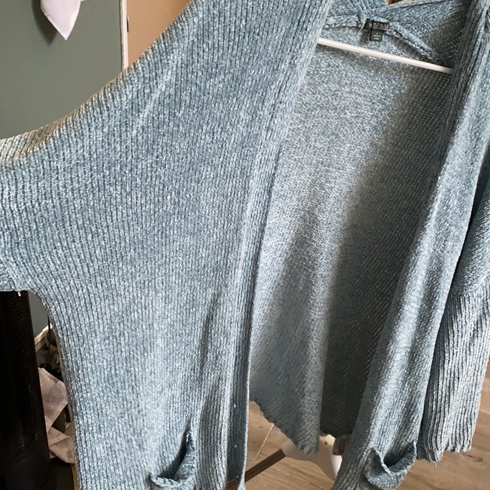 Soft Sky Blue Long Cardigan - Picture 2 of 3